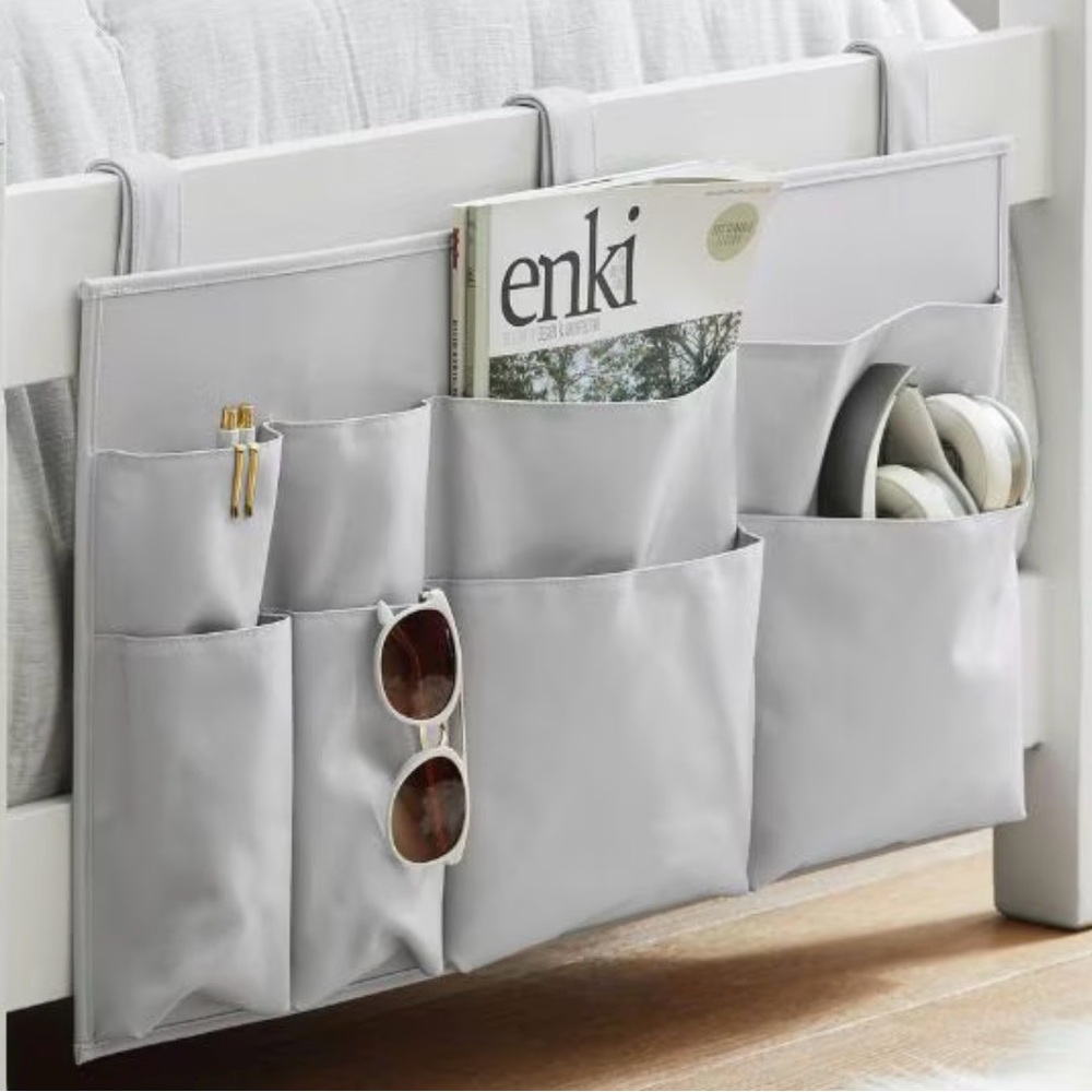 NEW Pottery Barn Gray Hanging Bedside Pocket Organizer